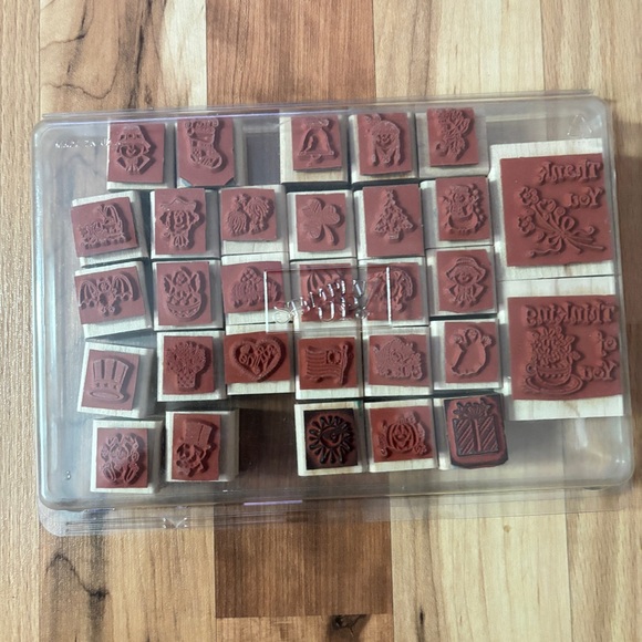 Stampin Up Year Round Fun 28pc Rubber Stamp Set Small Holiday Stamps plus 2 - Picture 2 of 6